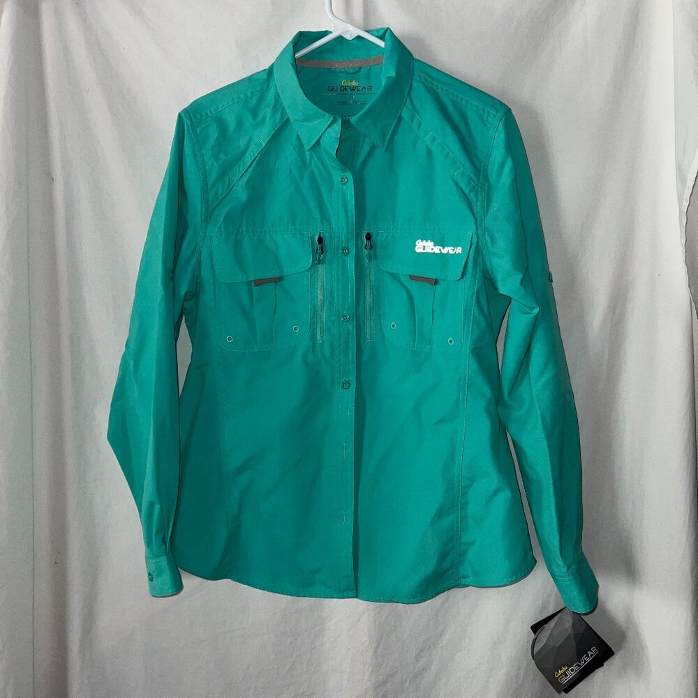 NEW Cabelas Guidewear long sleeve aqua vented shirt MSRP $59.99 LARGE women’s